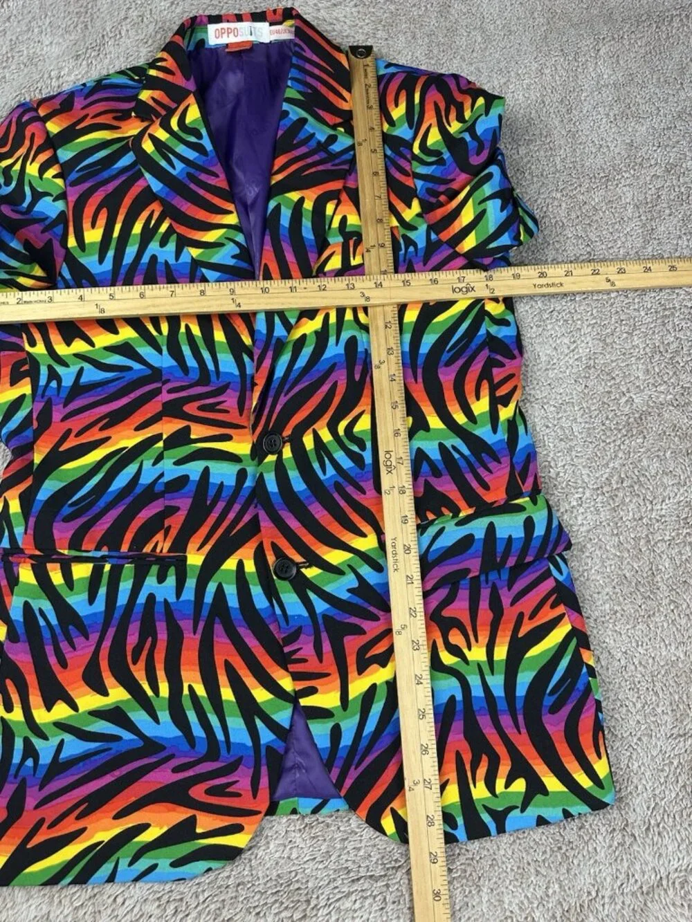 OppoSuits Wild Rainbow Summer Suit 2 Piece Set NO TIE Mens 36